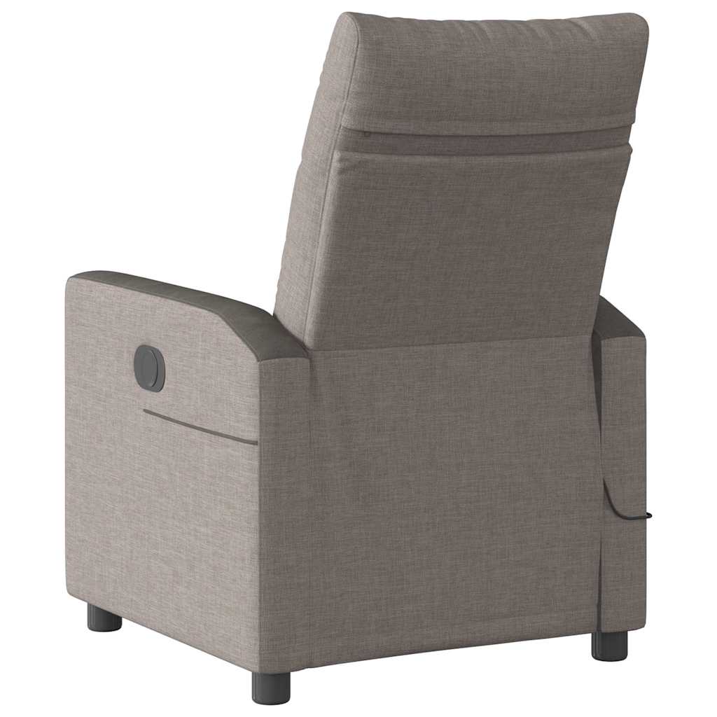 Fauteuil de massage inclinable électrique Taupe Tissu Fauteuils vidaXL