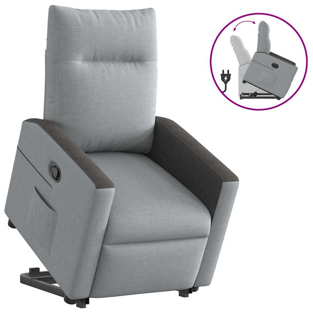 Fauteuil inclinable Gris clair Tissu Fauteuils vidaXL