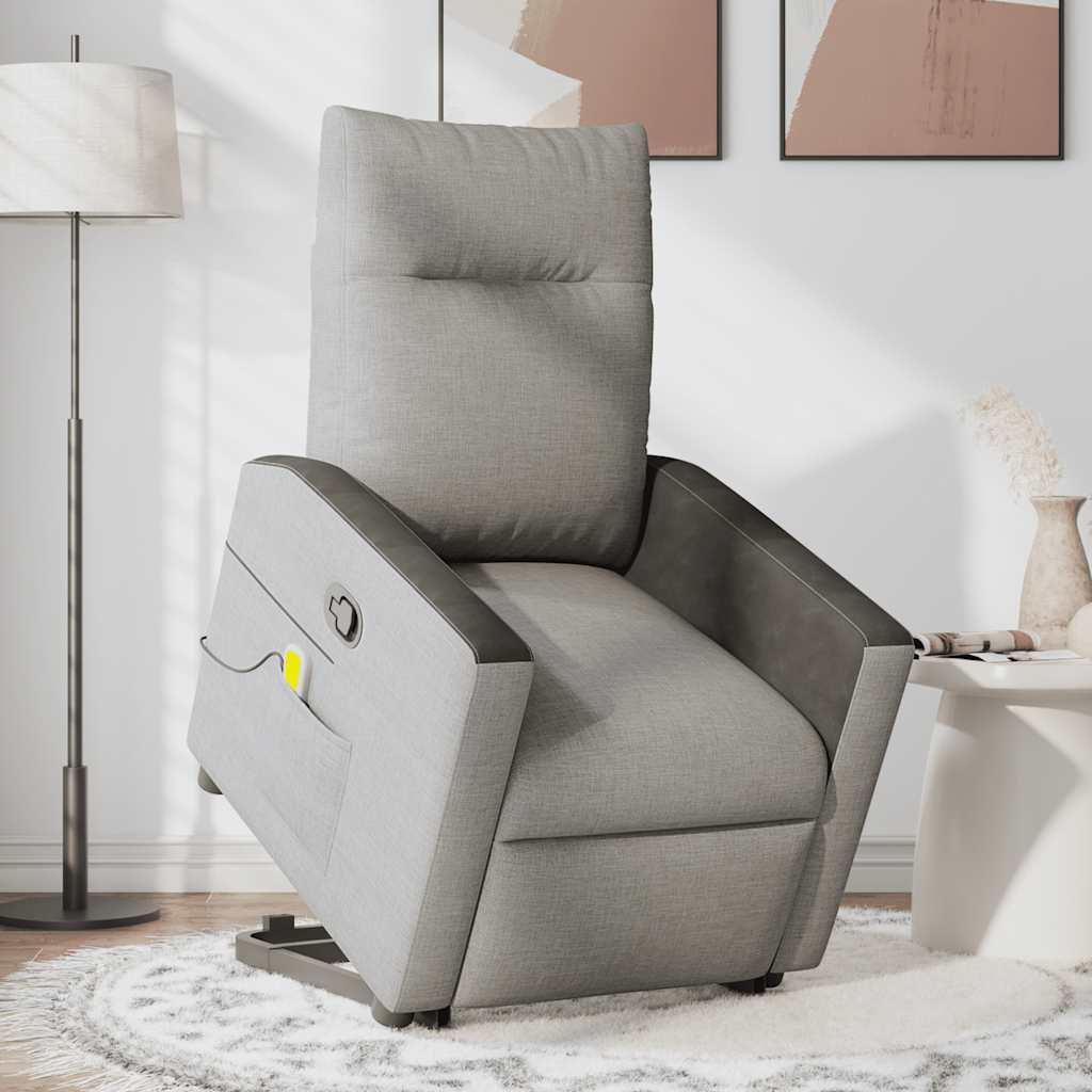 Fauteuil de massage inclinable gris nuage tissu Fauteuils vidaXL