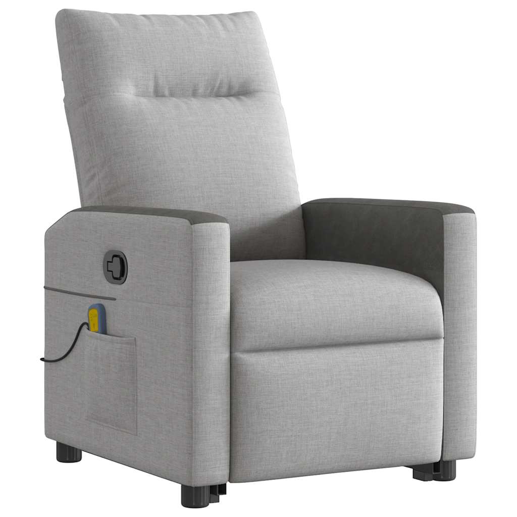 Fauteuil de massage inclinable gris nuage tissu Fauteuils vidaXL