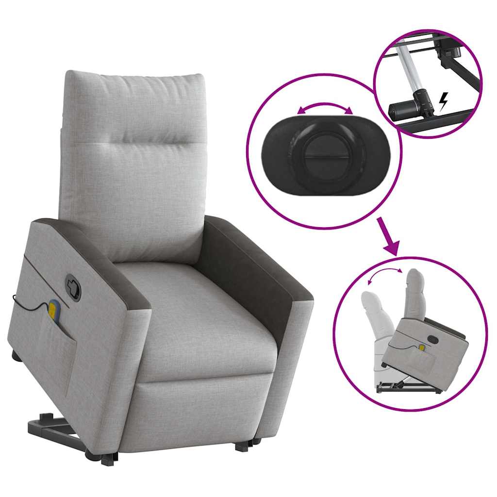 Fauteuil de massage inclinable gris nuage tissu Fauteuils vidaXL