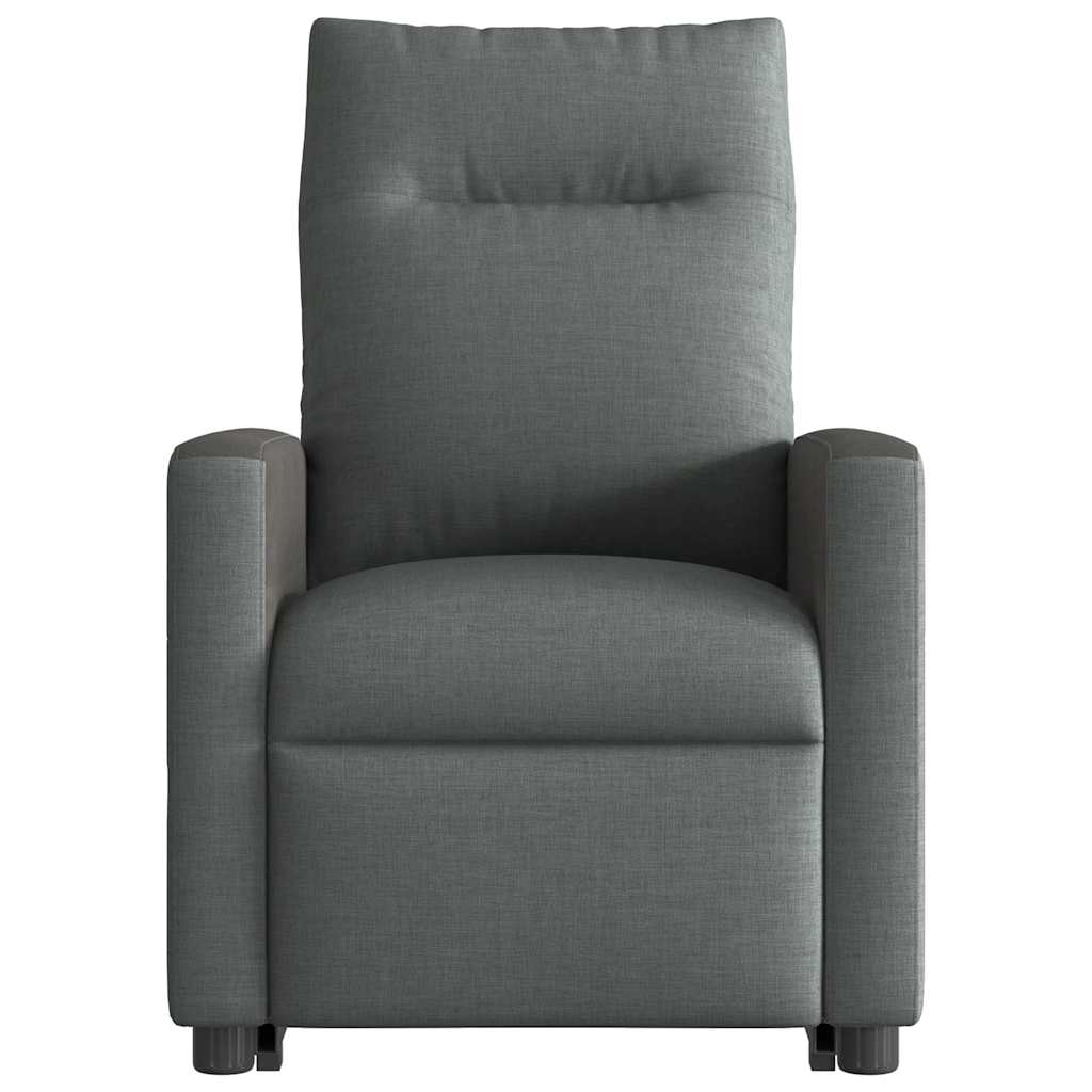 Fauteuil de massage inclinable Gris foncé Tissu Fauteuils vidaXL