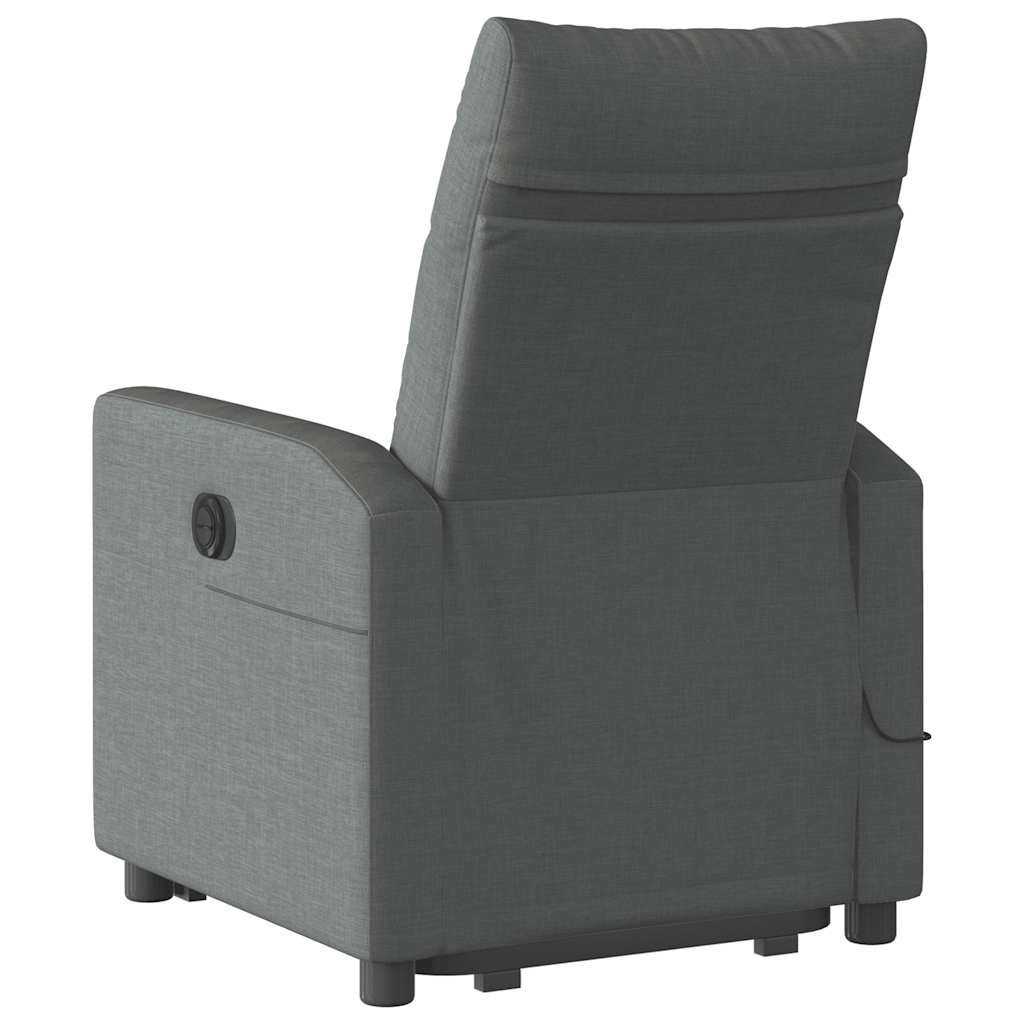 Fauteuil de massage inclinable Gris foncé Tissu Fauteuils vidaXL