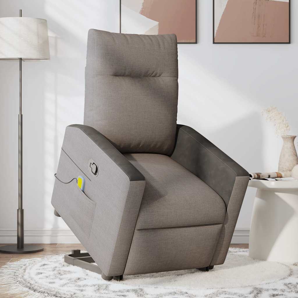 Fauteuil inclinable de massage Taupe Tissu Fauteuils vidaXL