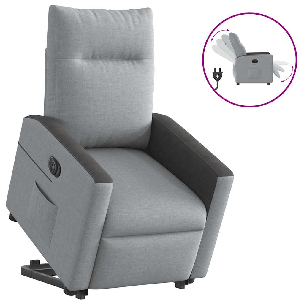 Fauteuil inclinable électrique gris clair tissu Fauteuils vidaXL