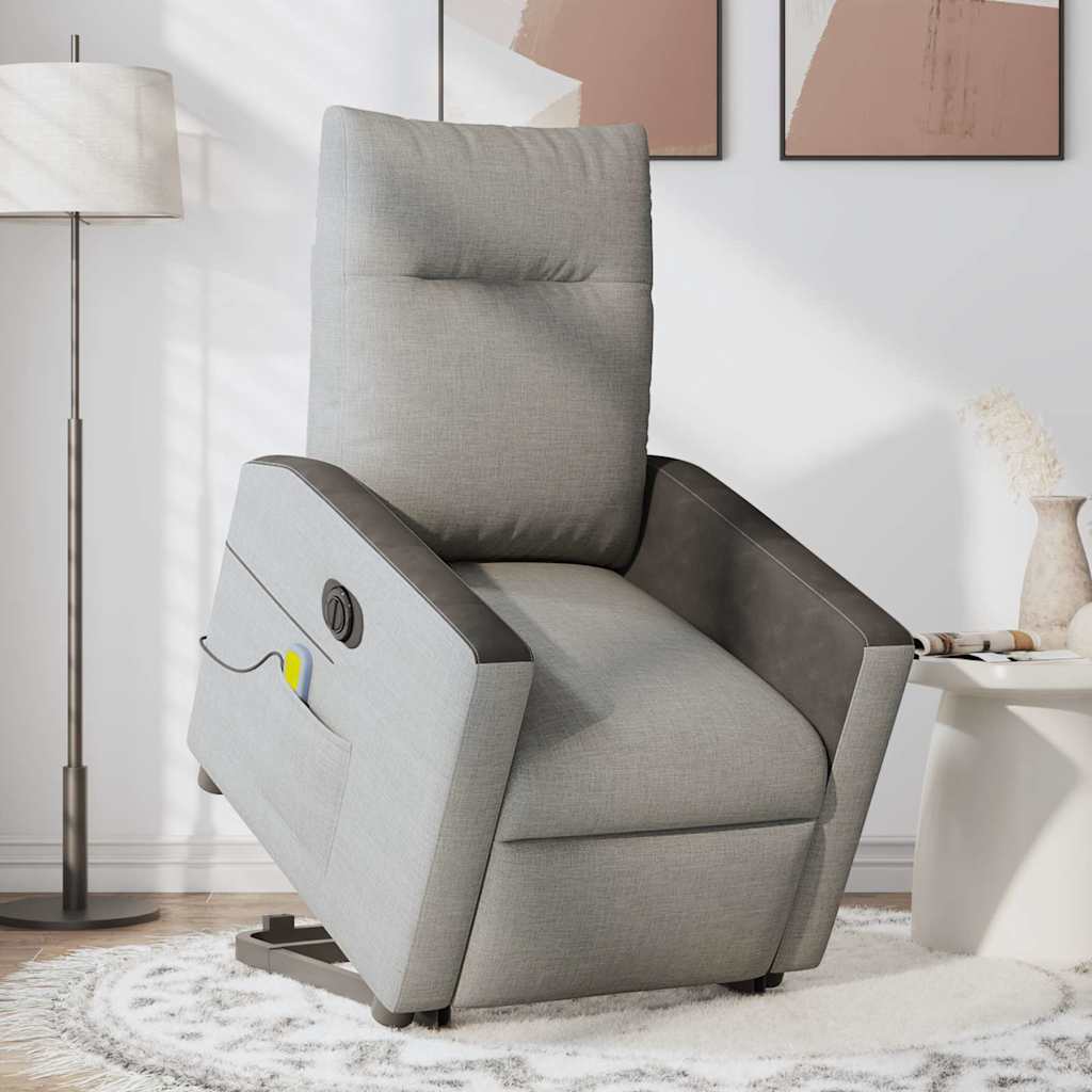 Fauteuil inclinable de massage électrique gris nuage tissu Fauteuils vidaXL