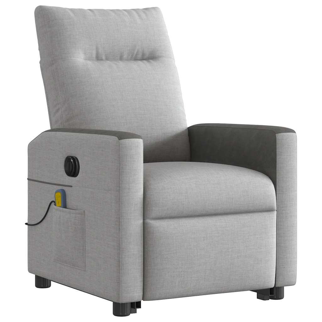 Fauteuil inclinable de massage électrique gris nuage tissu Fauteuils vidaXL