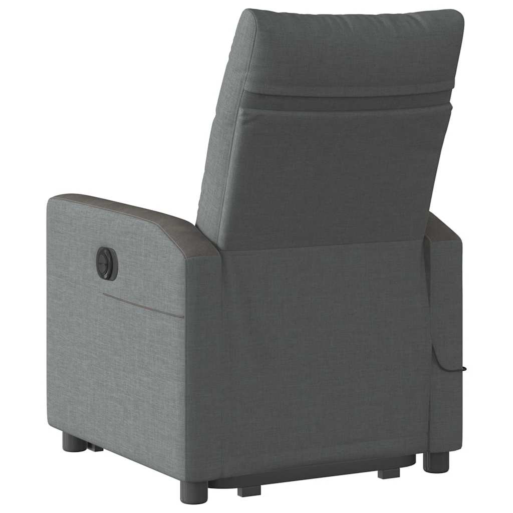 Fauteuil inclinable de massage électrique Gris foncé Tissu Fauteuils vidaXL