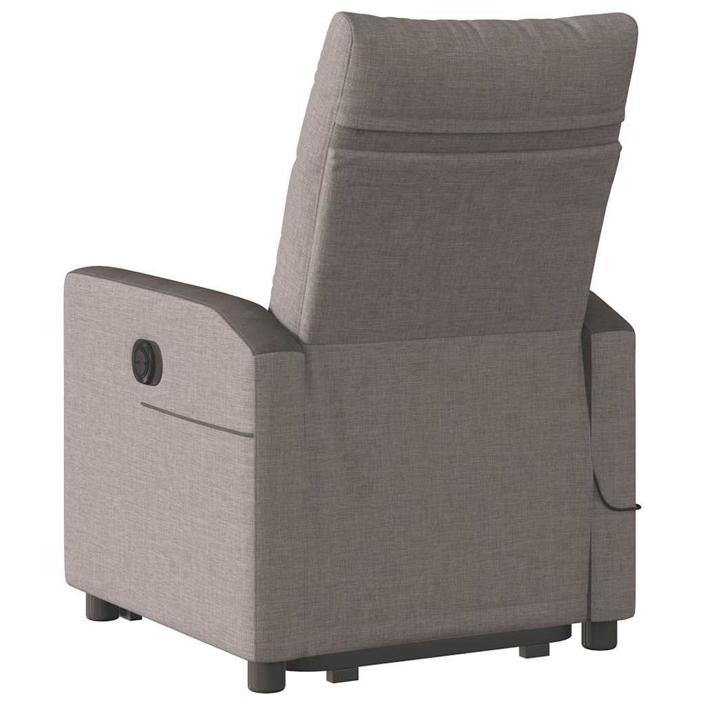 Fauteuil inclinable de massage électrique Taupe Tissu Fauteuils vidaXL