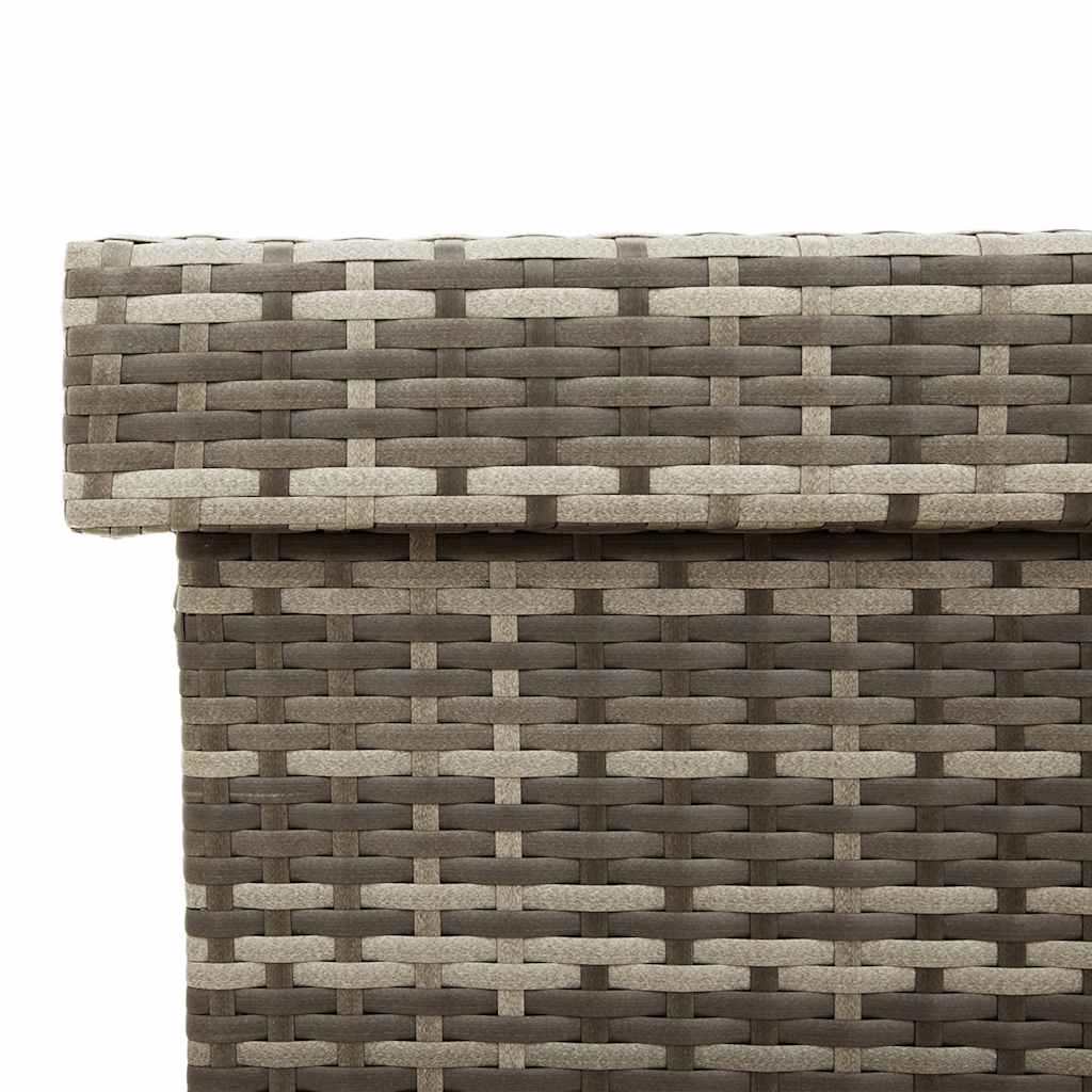 Boîte de rangement de jardin et roues gris résine tressée Coffres de jardin vidaXL