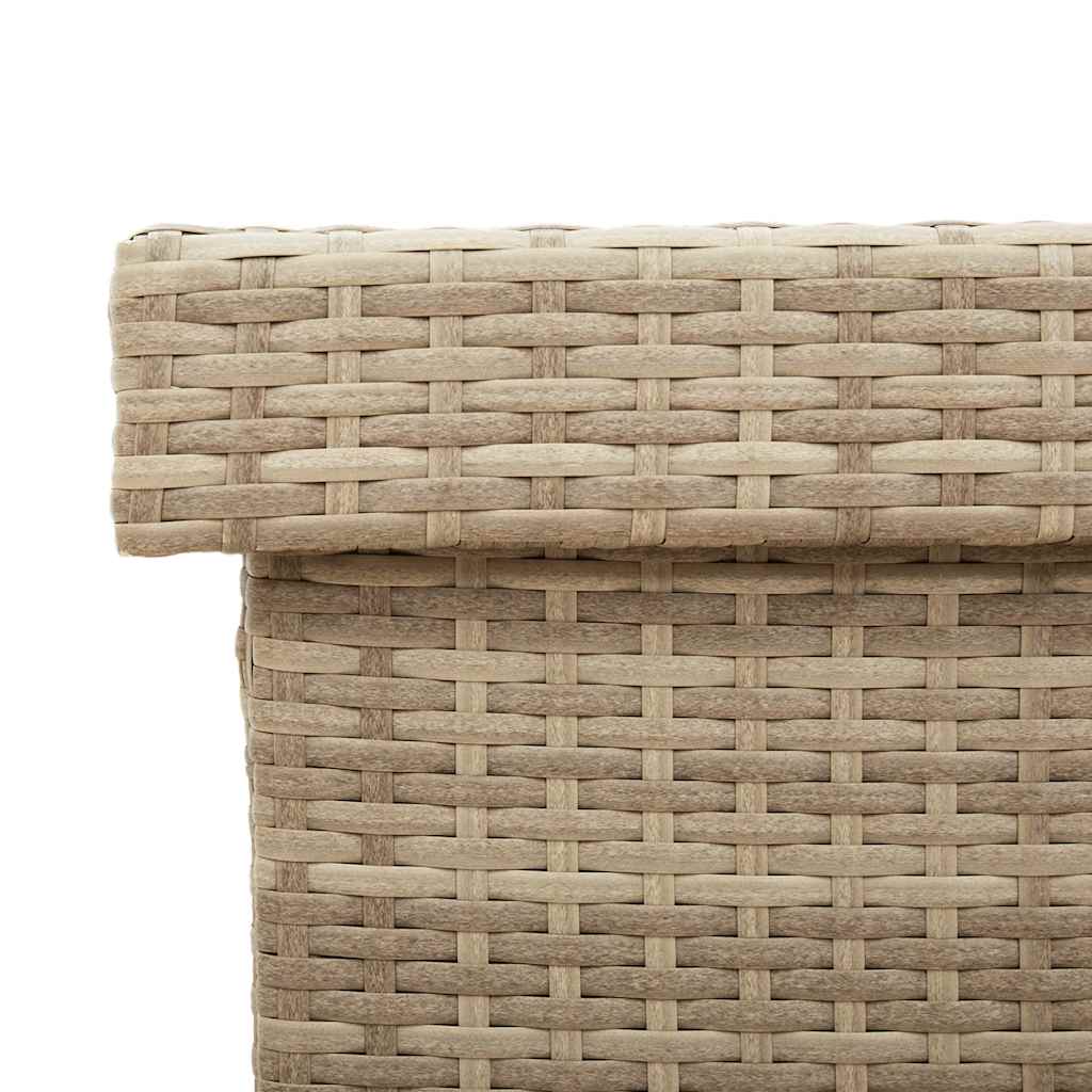 Boîte rangement jardin roues beige 160x55x75 cm résine tressée Coffres de jardin vidaXL