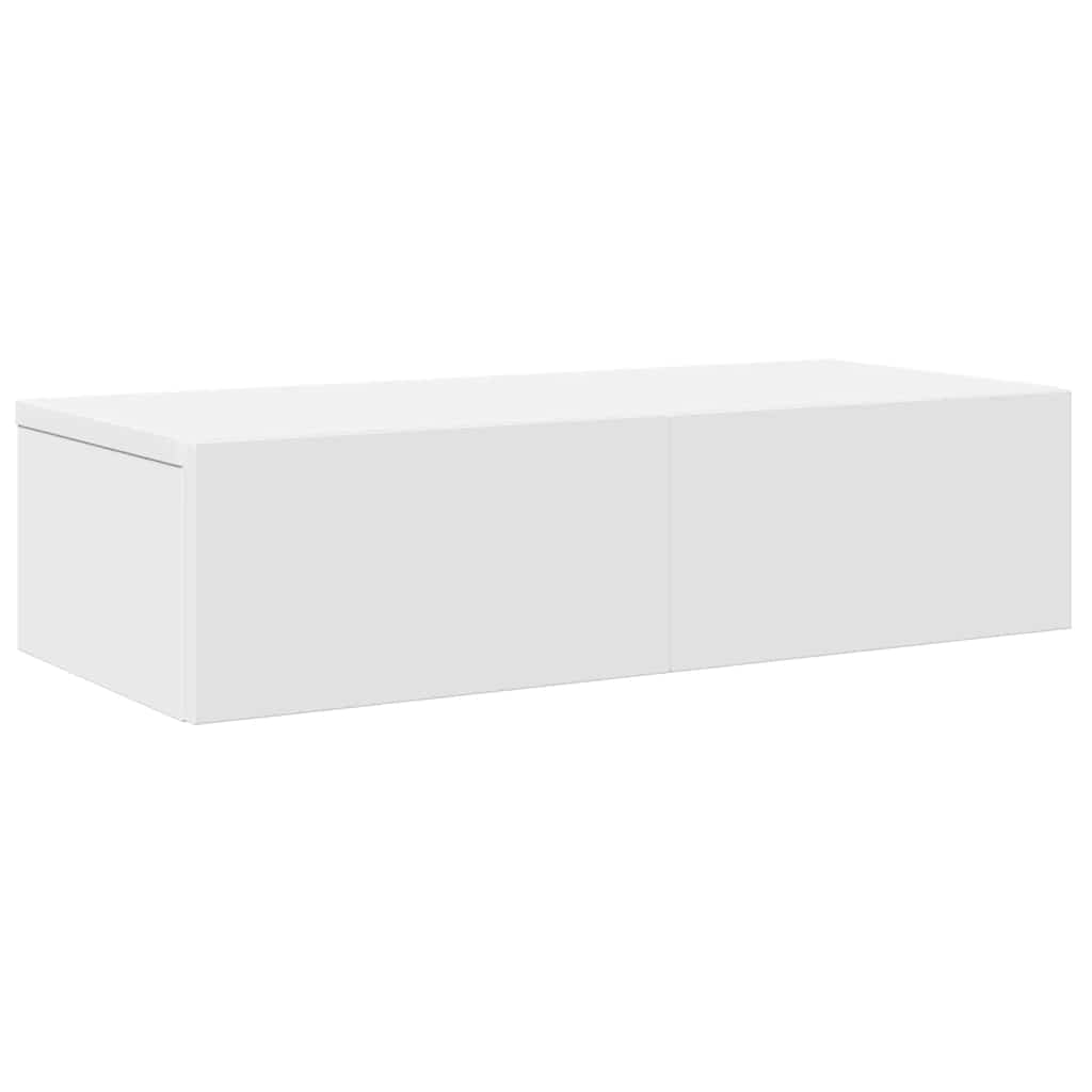 Étagère murale et tiroirs blanc 60x26,5x15 cm bois d'ingénierie Étagères murales & corniches vidaXL   