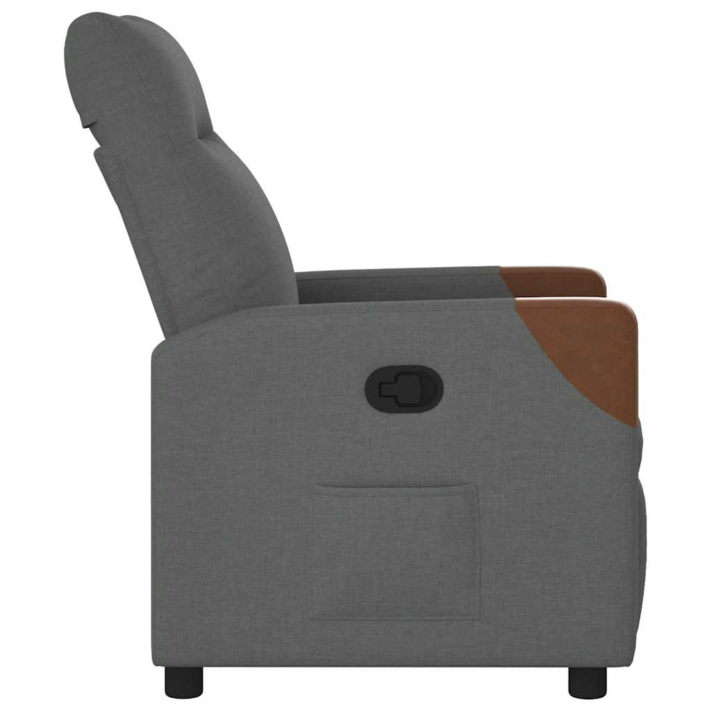 Fauteuil inclinable Gris foncé Tissu Fauteuils vidaXL