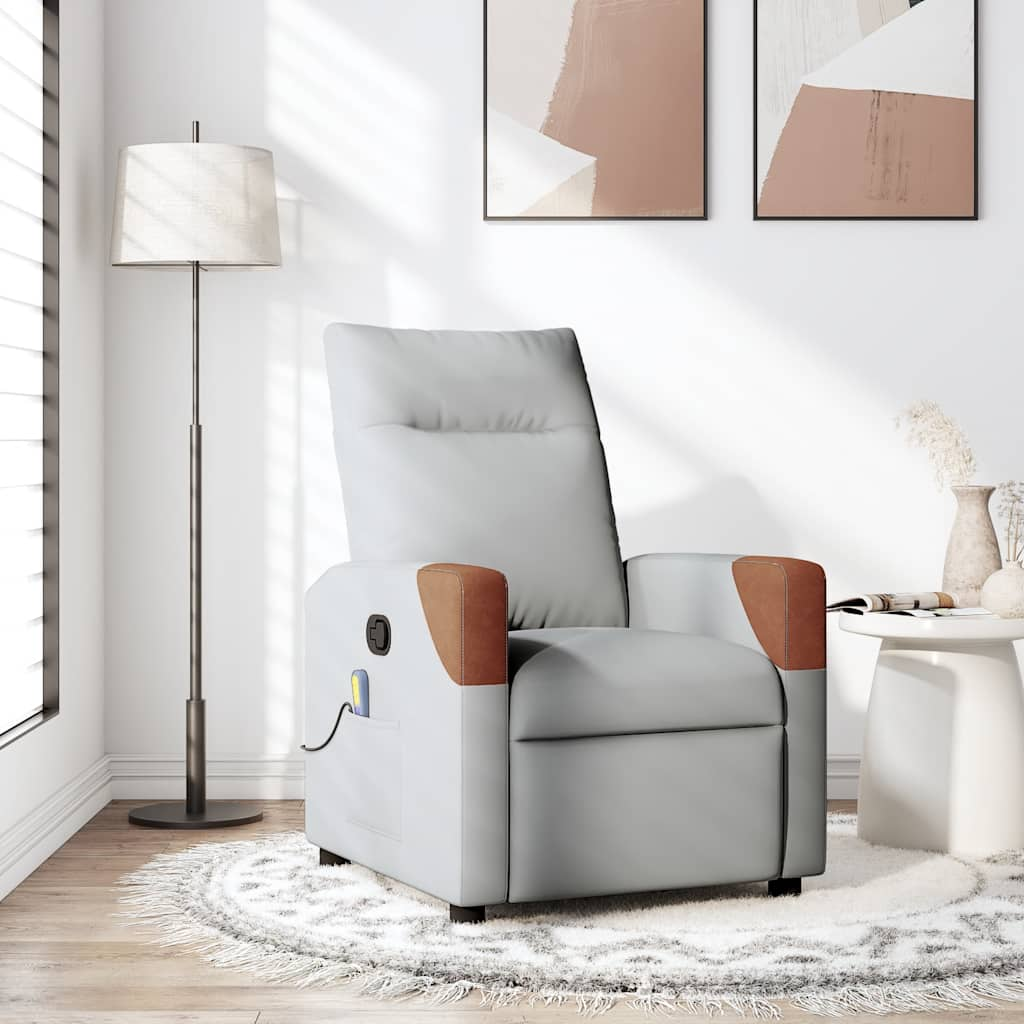 Fauteuil de massage inclinable gris nuage tissu Fauteuils vidaXL