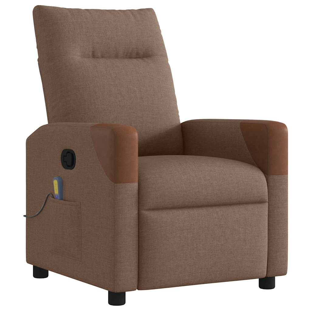 Fauteuil de massage inclinable Marron Tissu Fauteuils vidaXL