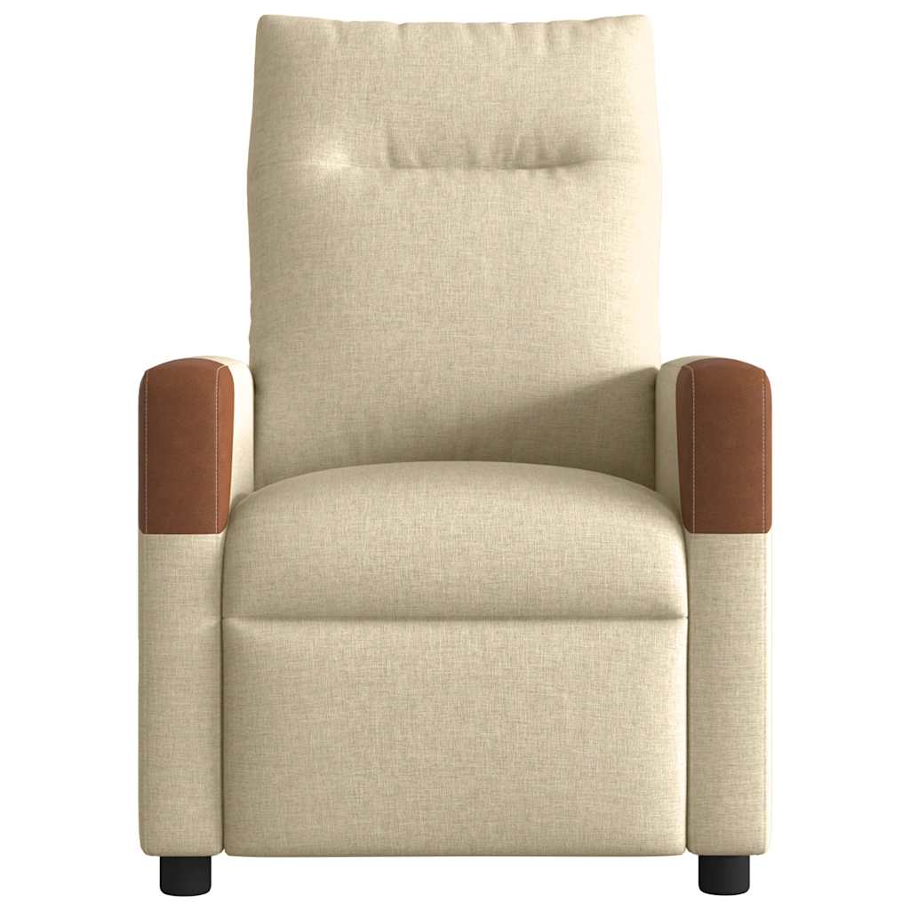 Fauteuil de massage inclinable Crème Tissu Fauteuils vidaXL