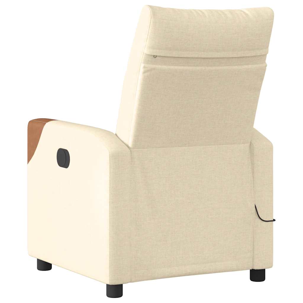 Fauteuil de massage inclinable Crème Tissu Fauteuils vidaXL