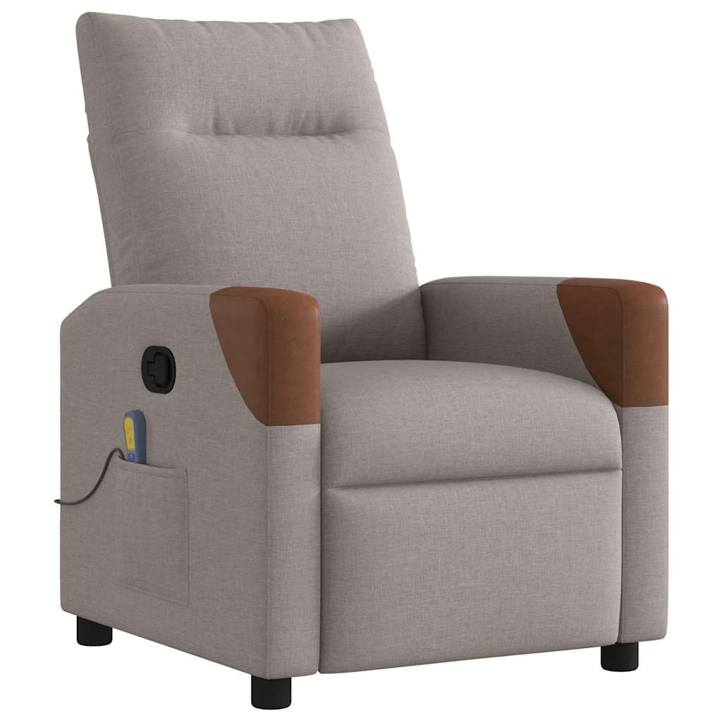 Fauteuil de massage inclinable Taupe Tissu Fauteuils vidaXL