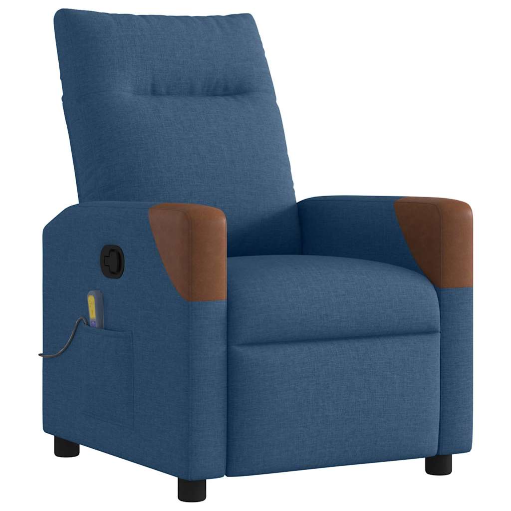 Fauteuil inclinable de massage Bleu Tissu Fauteuils vidaXL