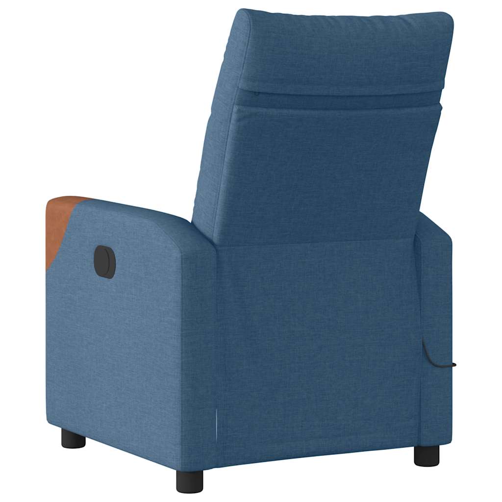 Fauteuil inclinable de massage Bleu Tissu Fauteuils vidaXL