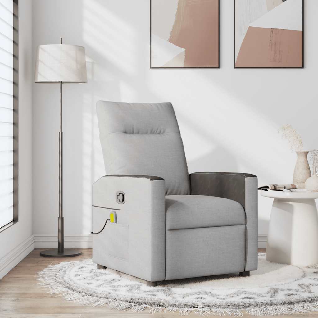 Fauteuil de massage inclinable gris nuage tissu Fauteuils vidaXL