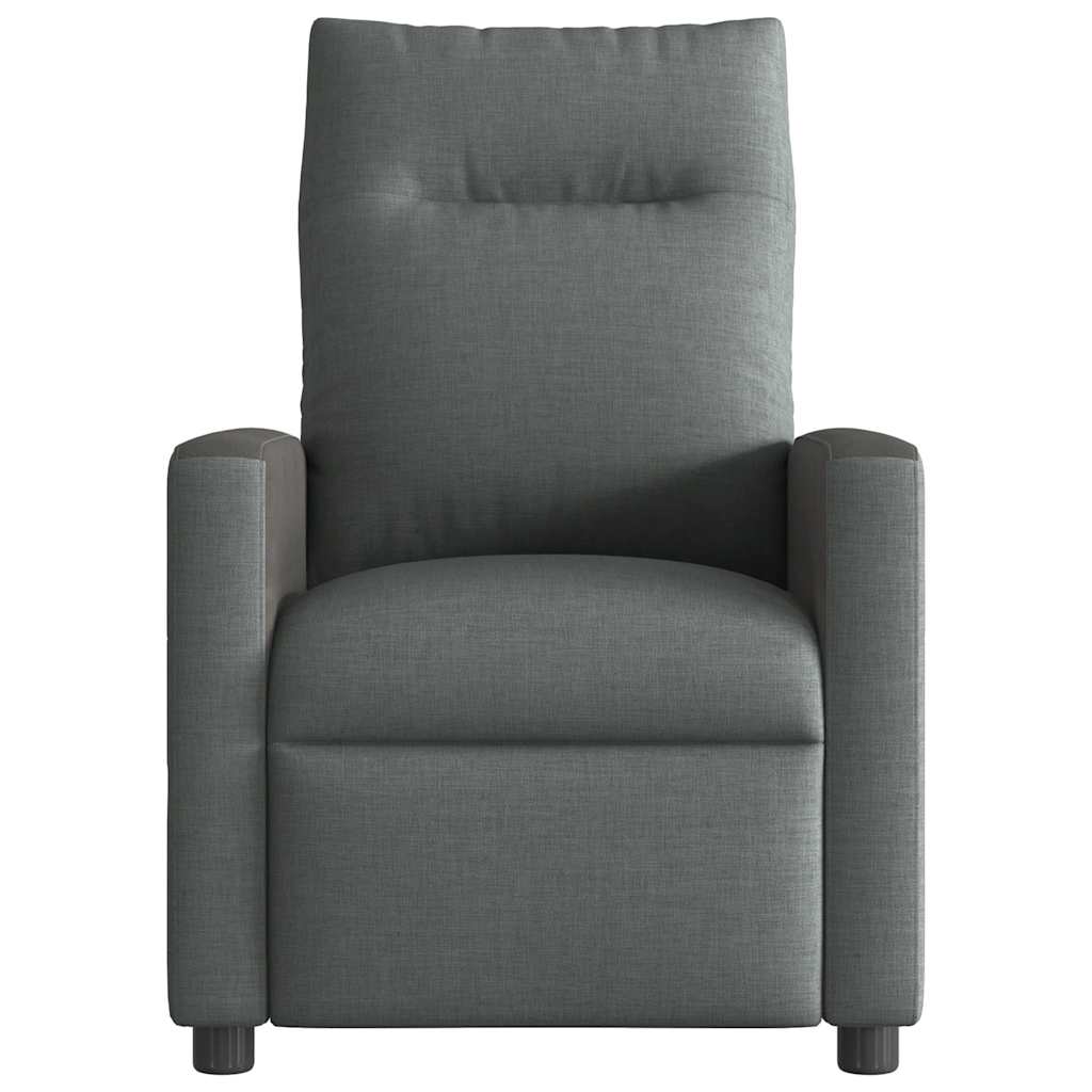 Fauteuil de massage inclinable Gris foncé Tissu Fauteuils vidaXL