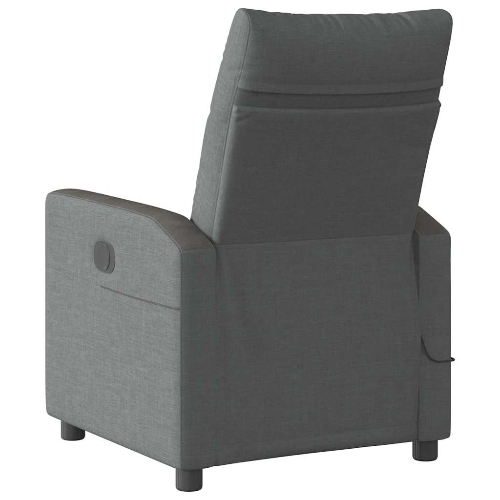 Fauteuil de massage inclinable Gris foncé Tissu Fauteuils vidaXL