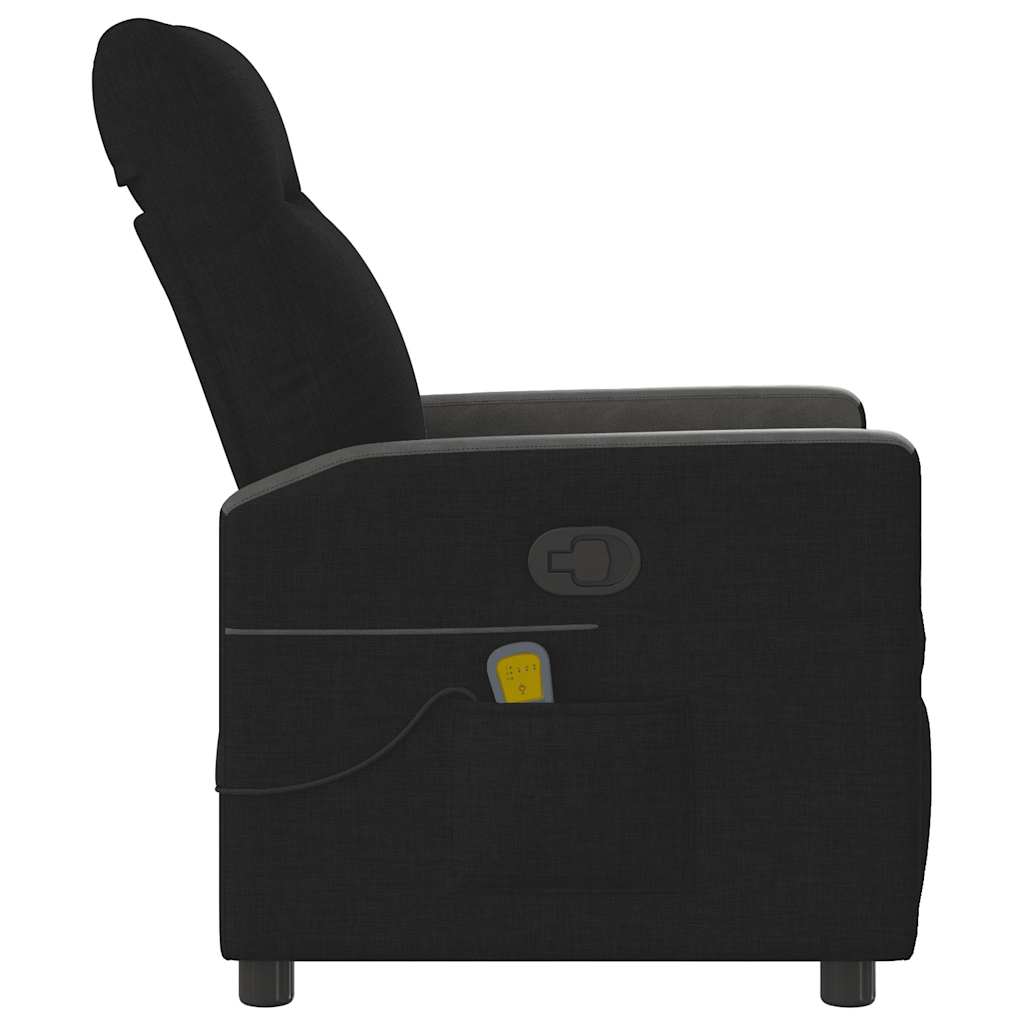 Fauteuil de massage inclinable Noir Tissu Fauteuils vidaXL