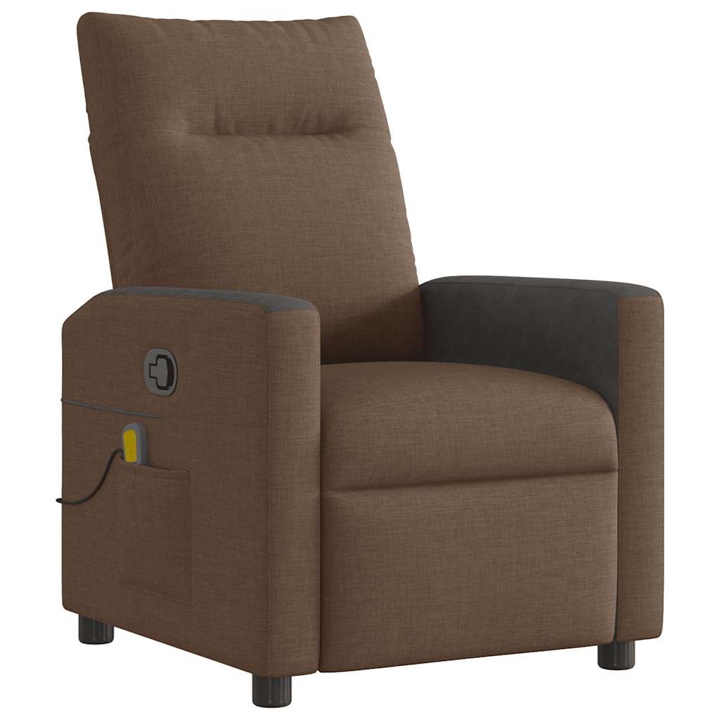 Fauteuil de massage inclinable Marron Tissu Fauteuils vidaXL