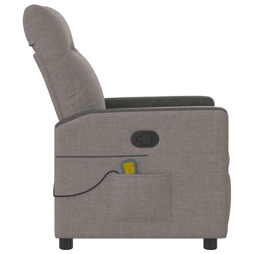 Fauteuil de massage inclinable Taupe Tissu Fauteuils vidaXL