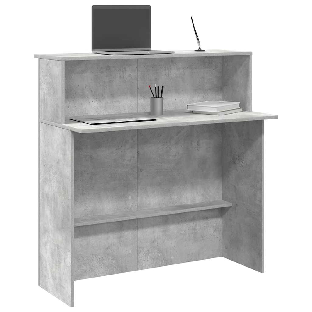 Bureau de réception gris béton 100x50x103,5cm bois d'ingénierie Bureaux vidaXL