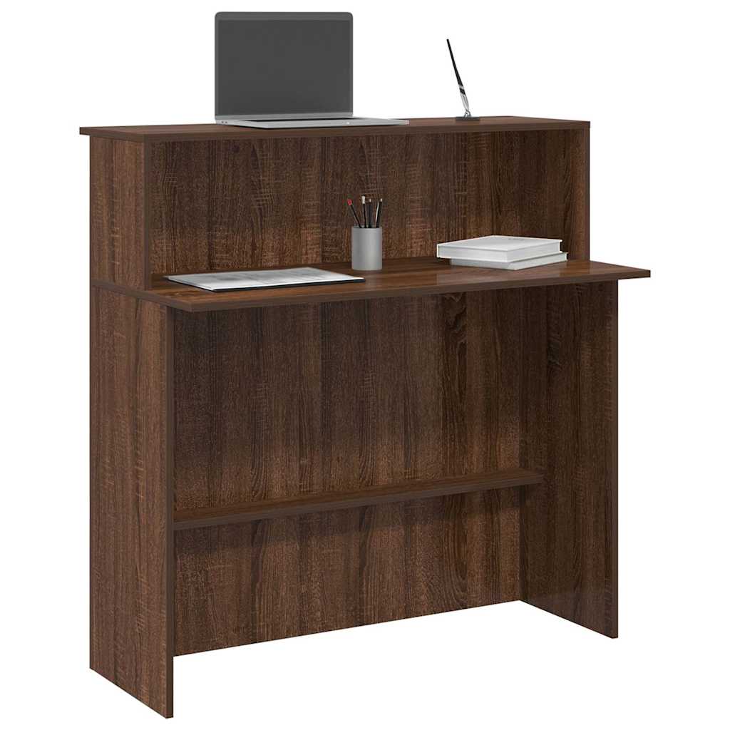 Bureau de réception chêne brun 100x50x103,5cm bois d'ingénierie Bureaux vidaXL