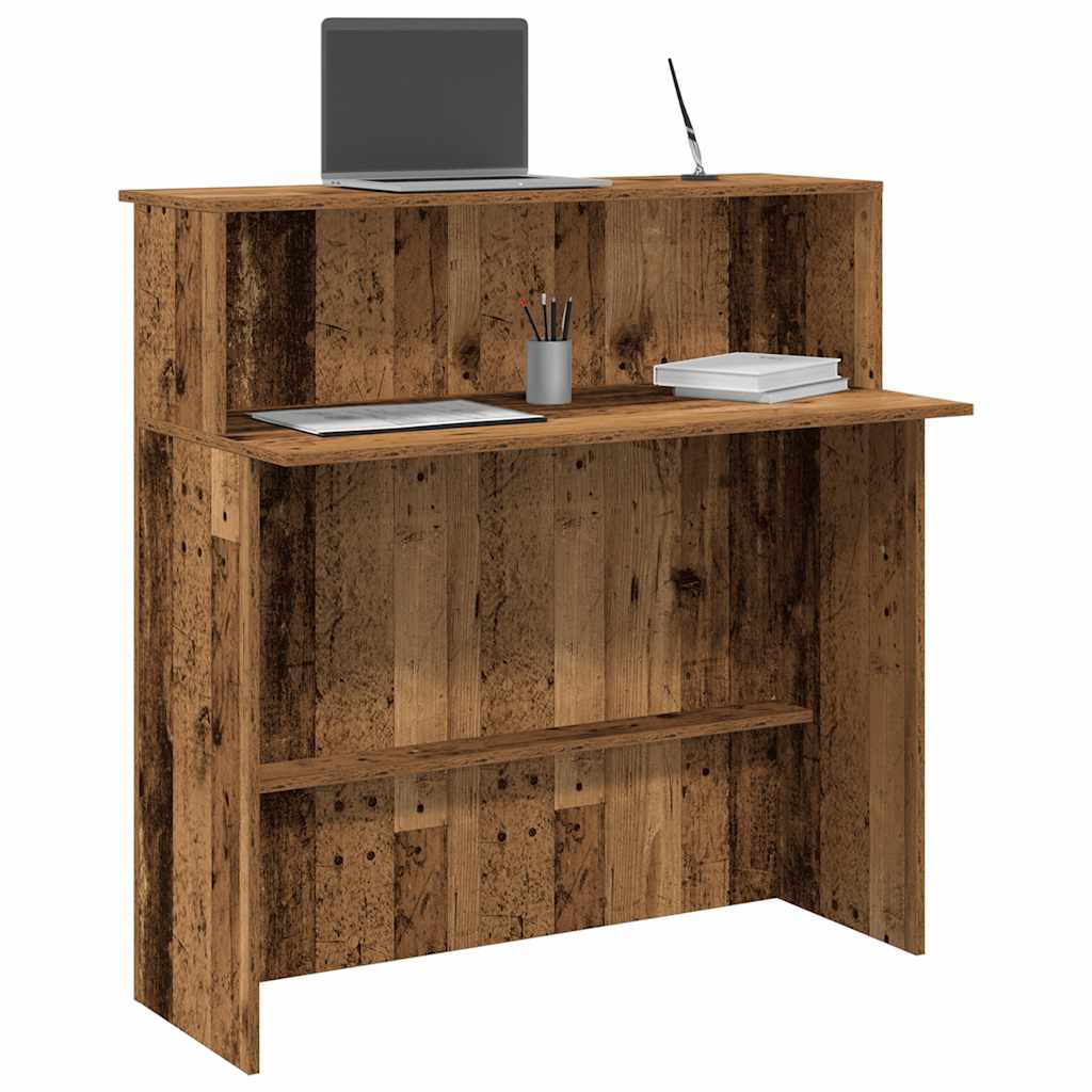 Bureau de réception vieux bois 100x50x103,5cm bois d'ingénierie Bureaux vidaXL