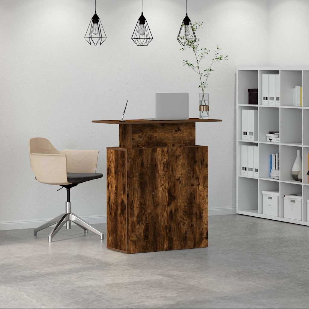 Bureau de réception chêne fumé 100x40x104 cm bois d'ingénierie Bureaux vidaXL