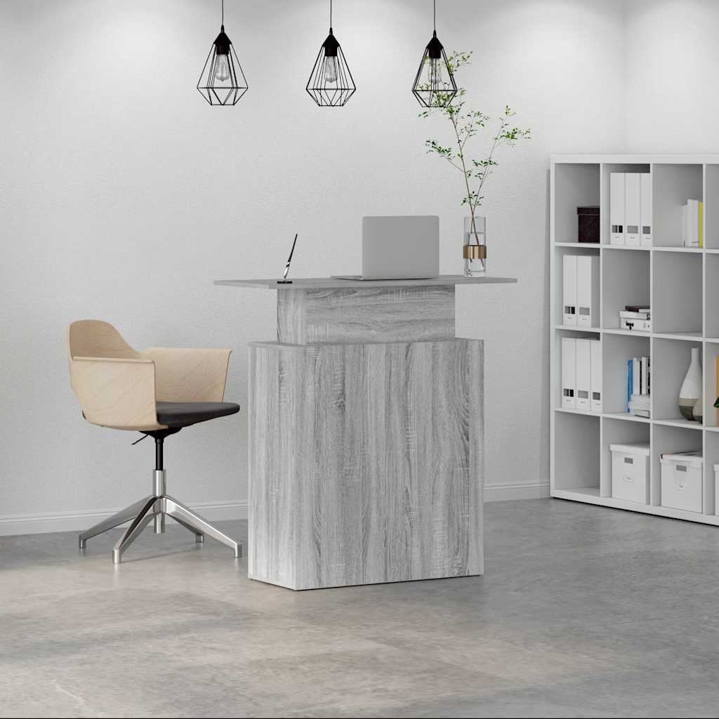 Bureau de réception sonoma gris 100x40x104 cm bois ingénierie Bureaux vidaXL