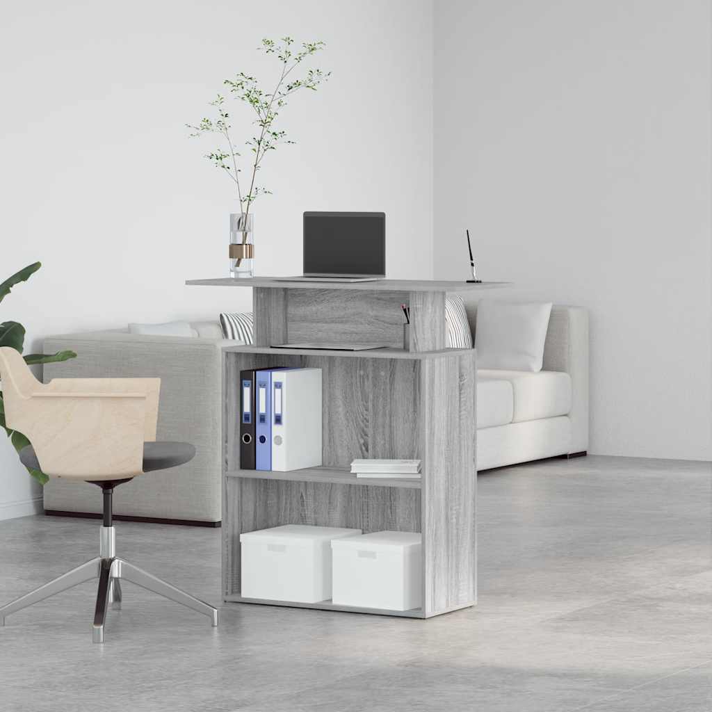 Bureau de réception sonoma gris 100x40x104 cm bois ingénierie Bureaux vidaXL