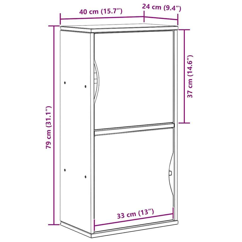 Armoire latérale ODDA 40x24x79 cm bois massif pin Buffets & bahuts vidaXL