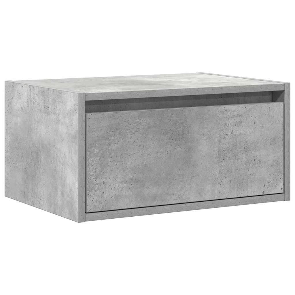 Table de chevet murale avec lumières LED gris béton Meubles TV vidaXL