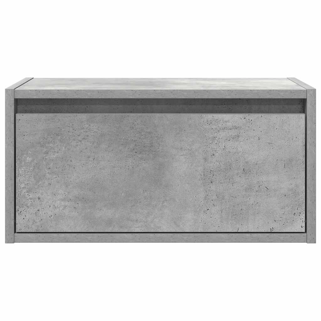 Table de chevet murale avec lumières LED gris béton Meubles TV vidaXL