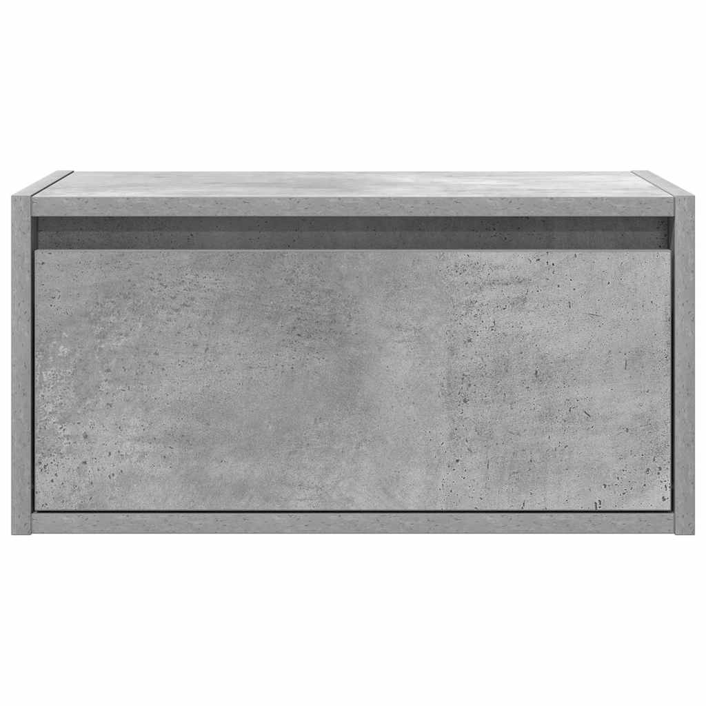 Tables de chevet murales avec lumières LED 2 pcs gris béton Meubles TV vidaXL