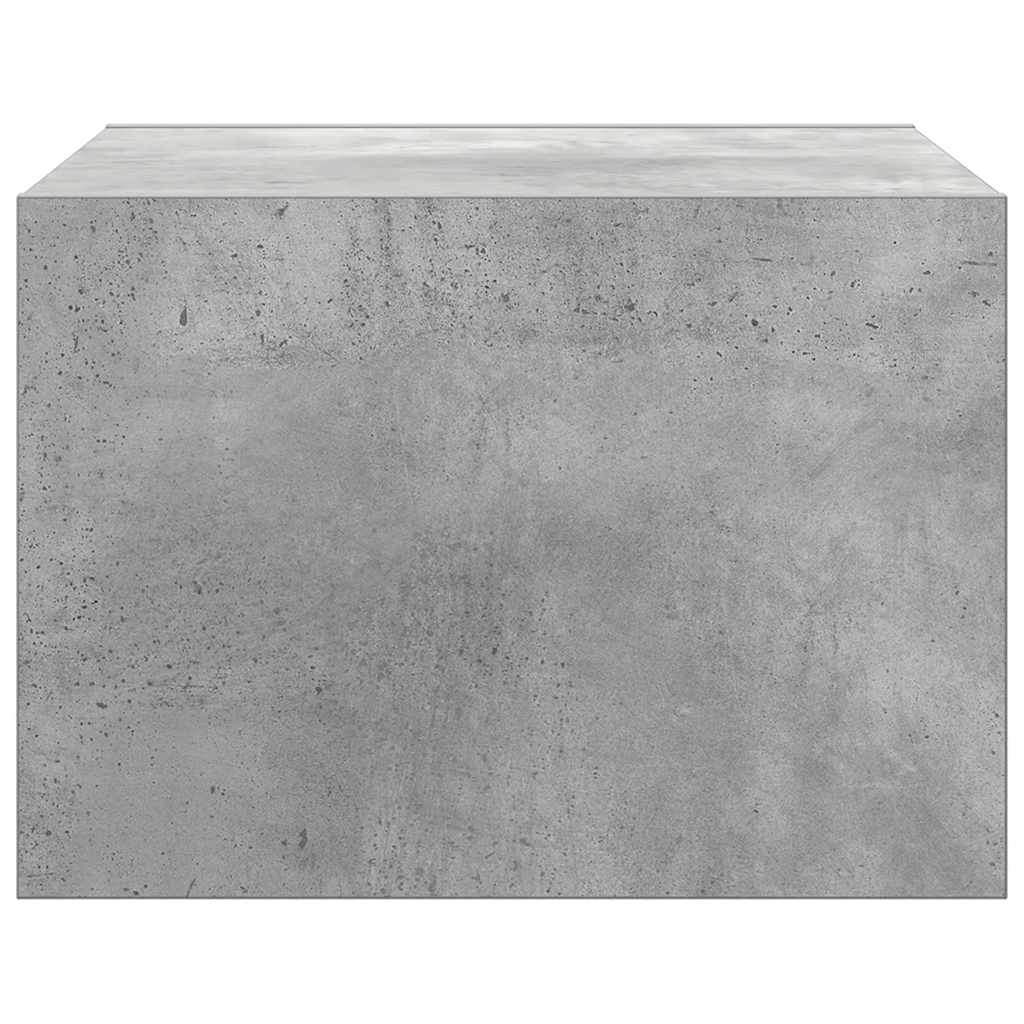 Tables de chevet murales avec lumières LED 2 pcs gris béton Meubles TV vidaXL