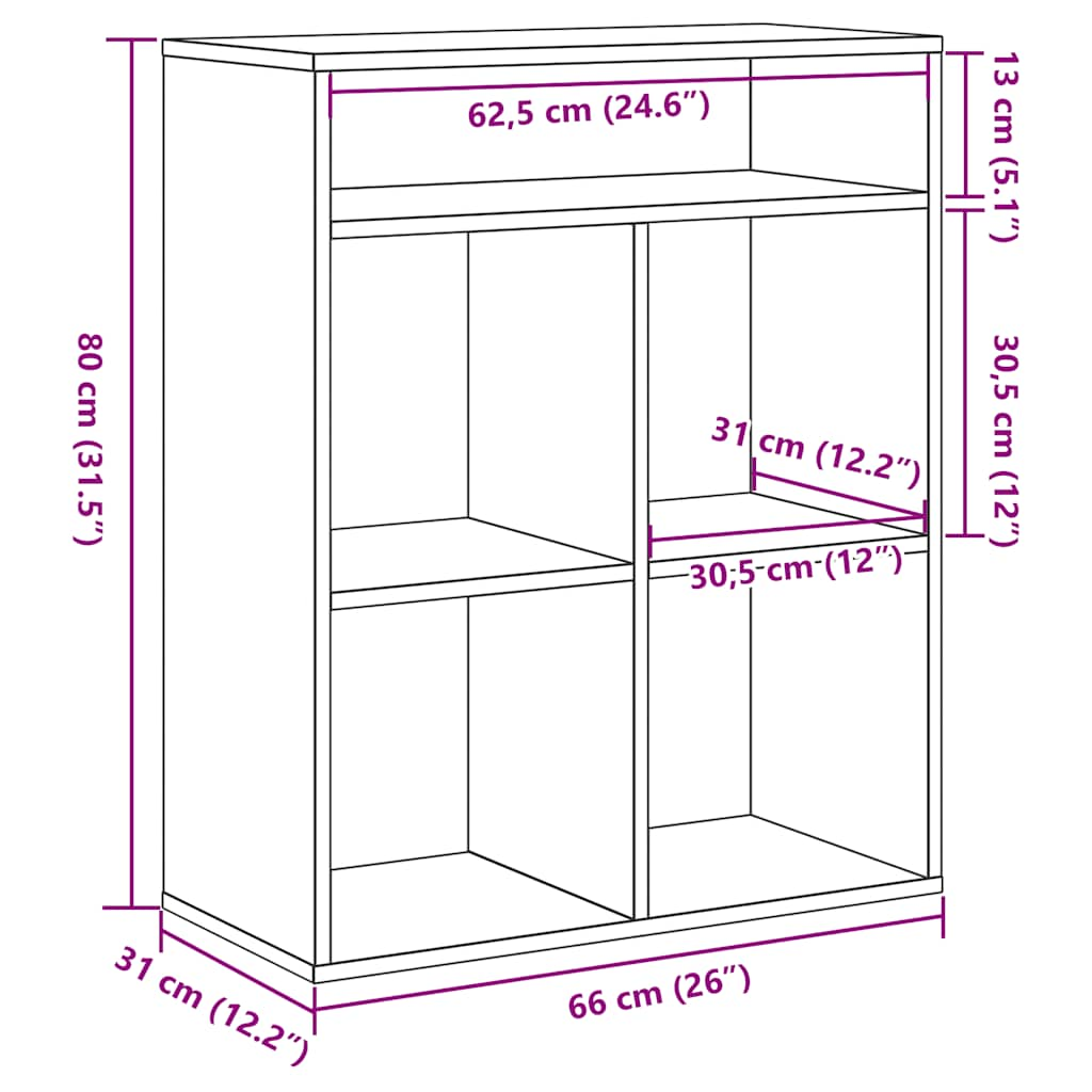 Bibliothèque chêne sonoma 66x31x80 cm bois d'ingénierie Bibliothèques vidaXL