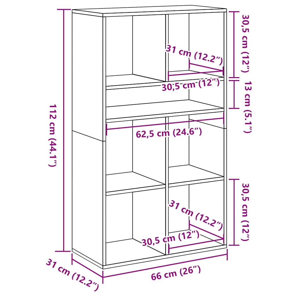 Bibliothèque noir 66x31x112 cm bois d'ingénierie Bibliothèques vidaXL