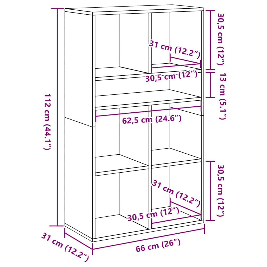 Bibliothèque vieux bois 66x31x112 cm bois d'ingénierie Bibliothèques vidaXL