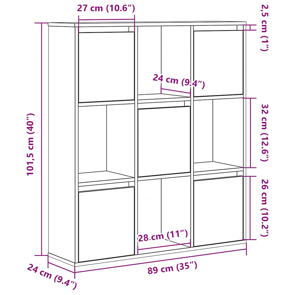 Bibliothèque blanc 89x24x101,5 cm bois d'ingénierie Bibliothèques vidaXL