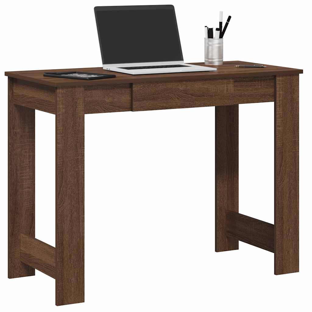 Bureau chêne marron 100x45x75 cm bois d'ingénierie Bureaux vidaXL