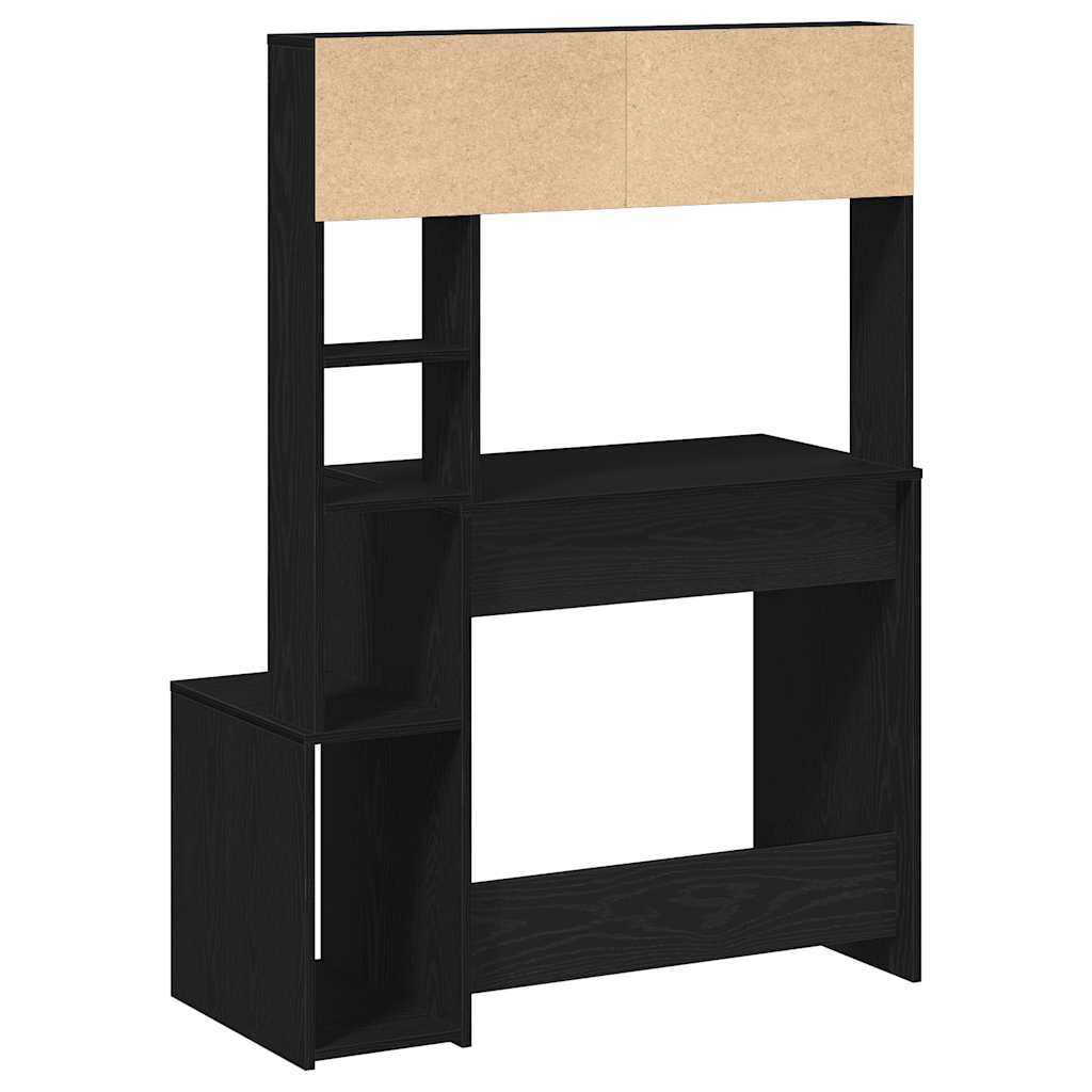 Bureau avec étagères noir 100x45x140 cm bois d'ingénierie Bureaux vidaXL   