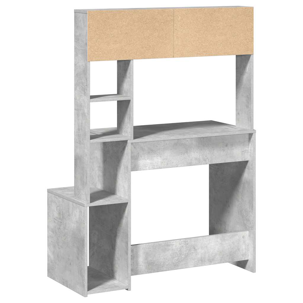 Bureau avec étagères gris béton 100x45x140 cm bois d'ingénierie Bureaux vidaXL   