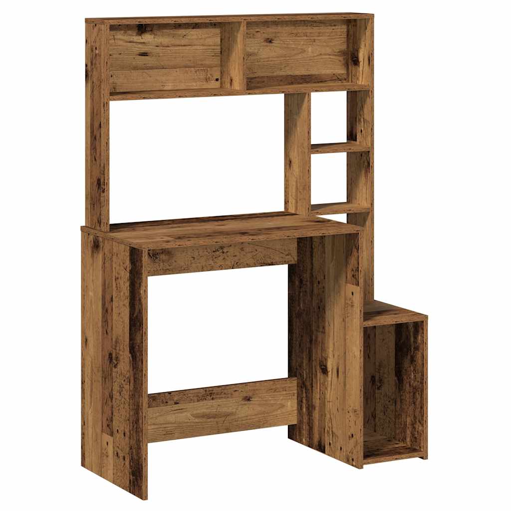 Bureau avec étagères vieux bois 100x45x140 cm bois d'ingénierie Bureaux vidaXL   