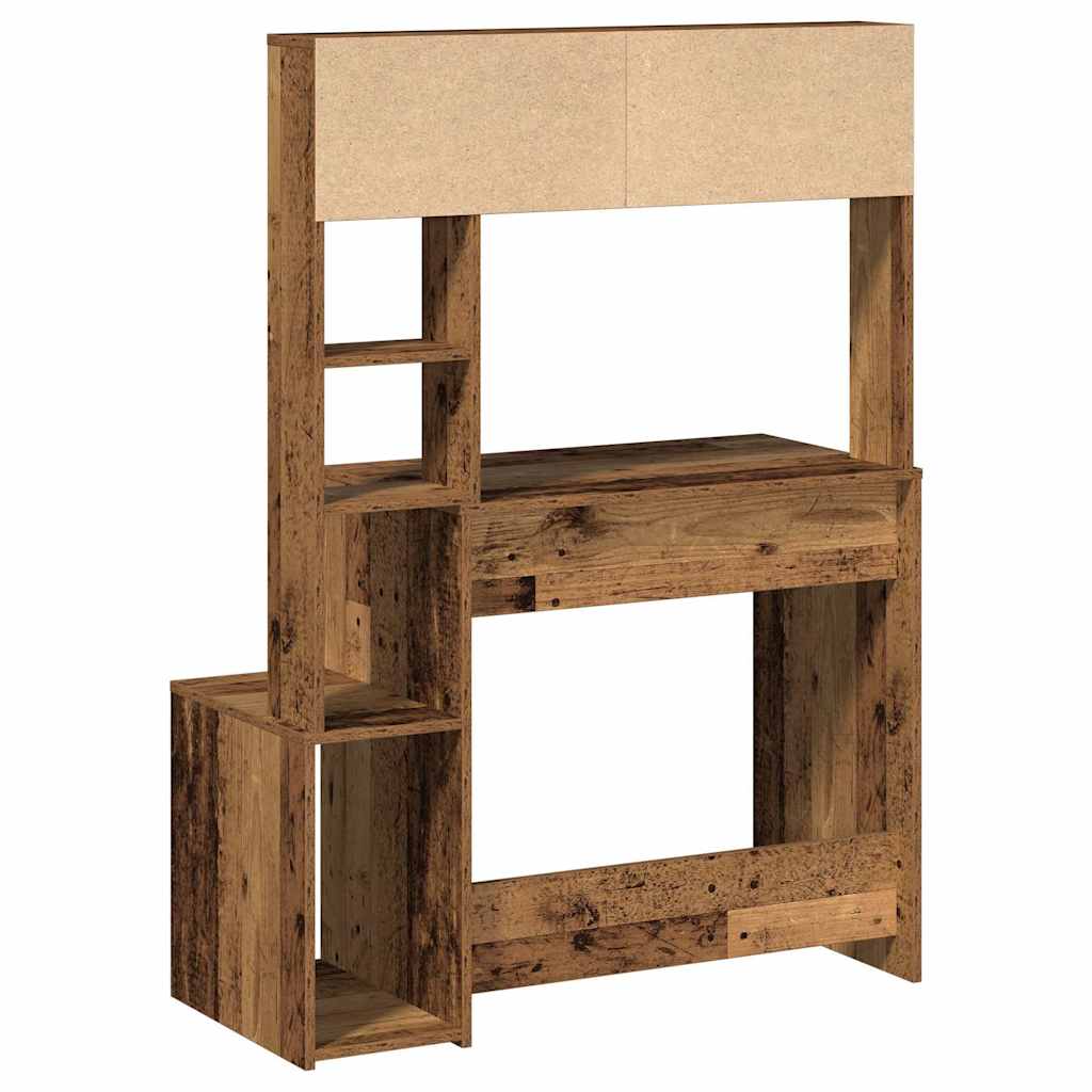 Bureau avec étagères vieux bois 100x45x140 cm bois d'ingénierie Bureaux vidaXL   